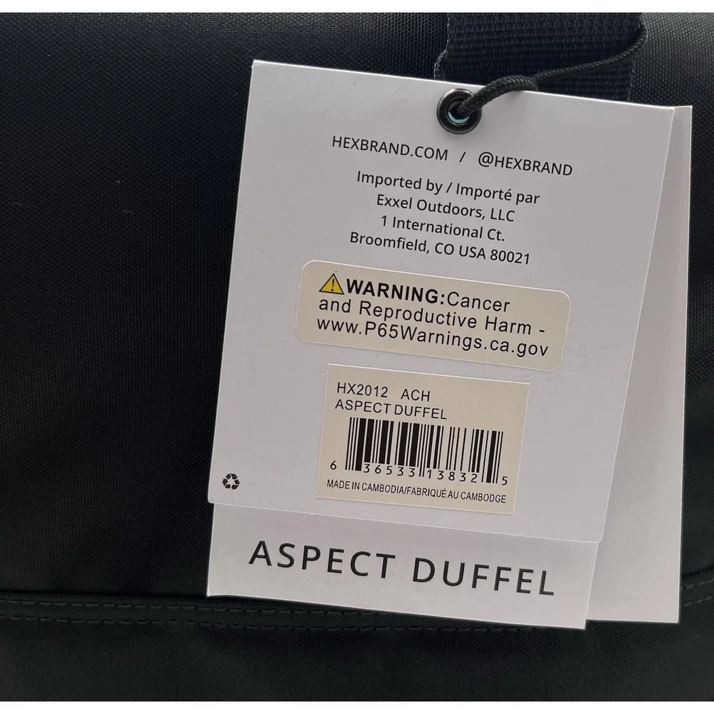 HEX Aspect Nylon Large Duffle Bag 19 x 1 1 x 8